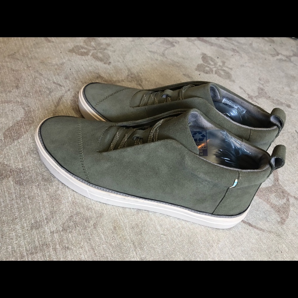 💙Woman’s Tom’s soft green suede high tops size 11 woman’s - Picture 9 of 9